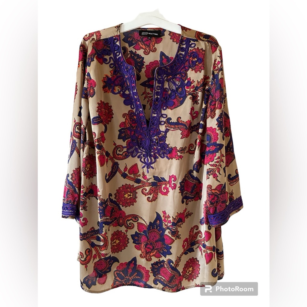 Jones New York Colorful Jewel Toned Blouse, 1X